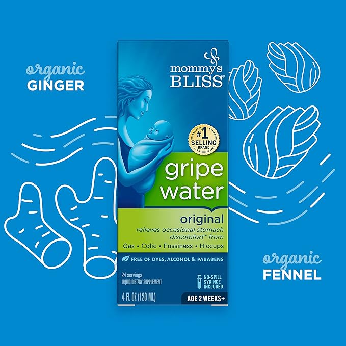 Mommy's Bliss Gripe Water Original, Infant Gas & Colic Relief 2 Weeks+, 4 Fl 1)
