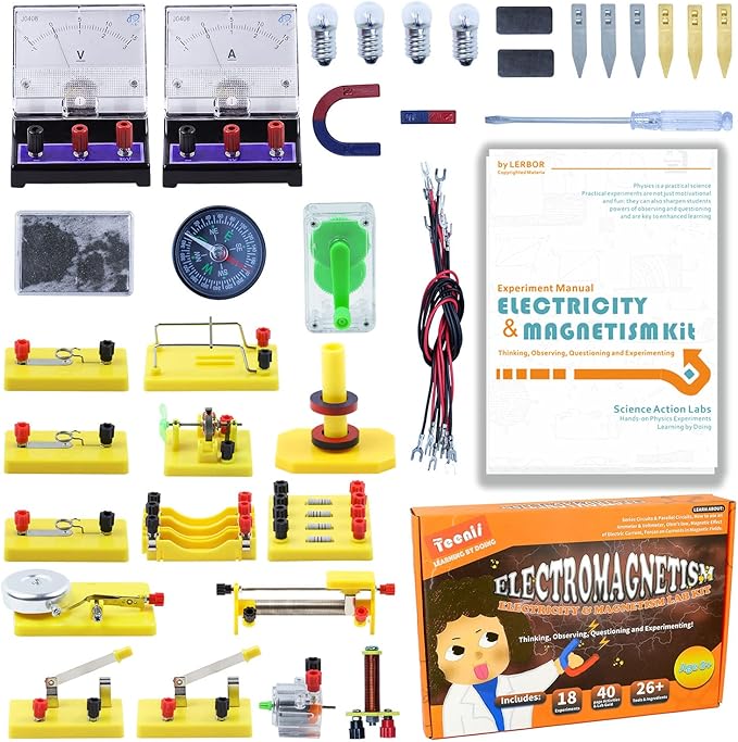 Teenii STEM Electricity & Magnetism Kit - Electromagnetism Experiments for Kids Age 8-16