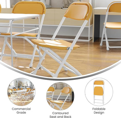 Flash Furniture Kids Yellow Plastic Folding Chair