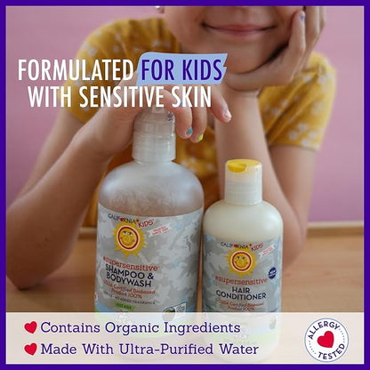 California Kids Super Sensitive Unscented Shampoo and Bodywash | 100% Plant-Based 562 mL 19 oz.