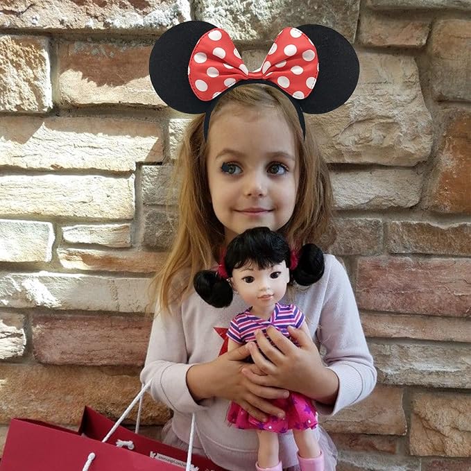 Mouse Ears Headband Shiny Mouse Ears Bows Hairband for Birthday