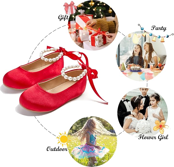Felix & Flora Girls Toddler Little Ballet Shoes - Flower