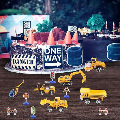 Childom Engineering Vehicle Toys Set Alloy Construction Big Forklift,Single Drum Roller