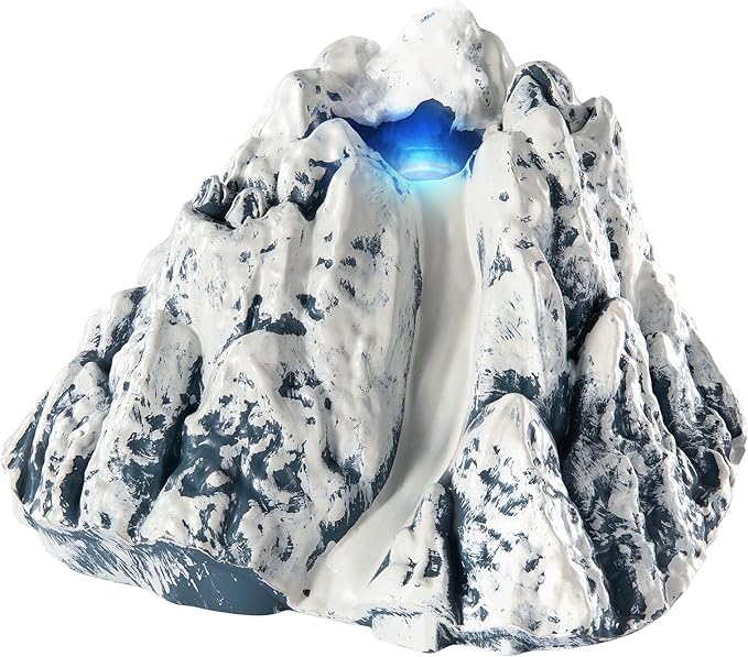 TEMI Prehistoric Animal Toys for Kids 3-5, Safari Animals Figurines and Snow Volcano Toy Set with Play Mat for Toddlers Mammoth, Lion and Gorilla, Educational Gifts for Toddlers 3 4 5 6 7 8 Years