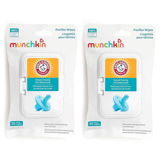 MunchkinÂŽ Arm & Hammer Pacifier Wipes - Safely Cleans Baby and Toddler Essentials, 2 Pack 72 Wipes