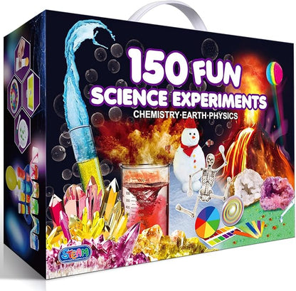 UNGLINGA 150 Experiments Science Kits for Kids Boys Girls, Scientific Toys Gifts Ideas Birthday Christmas, S.T.E.M Project Chemistry Break Geodes, Volcano, Physics Educational Activities