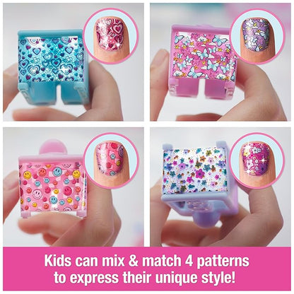 Cool Maker, GO GLAM Studio Nail Kit, Style 200 Nails with 4 Designs, 2 Polish Applicators & Mask, Arts and Crafts Kids Toys for Girls Ages 7 and up