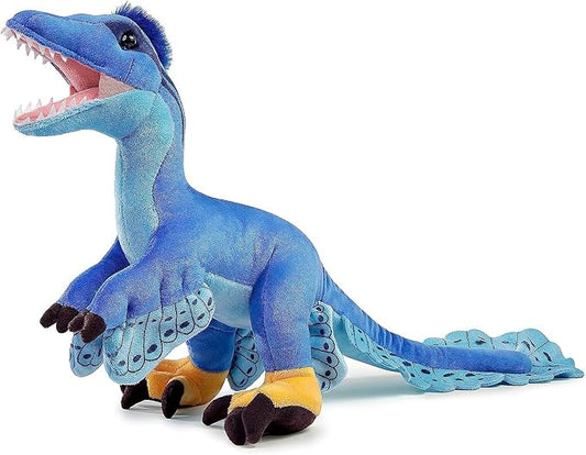 ZHONGXIN MADE Simulation Microraptor Dinosaur Stuffed Plush Toy - 18inch Blue Dinosaur Utahraptor Tyrannosaurus Plushie, Figurines Stuffed Toys Soft, Gifts Collectible for Kids