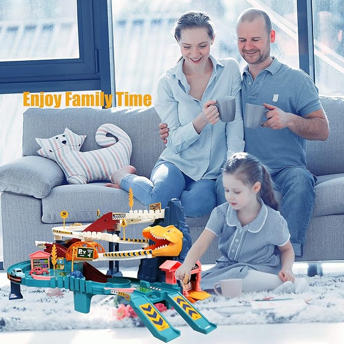 Toy Car Ramp Track Dinosaur Climbing Hills Railcar Colorful Vehicles 12 Mini 3 Years