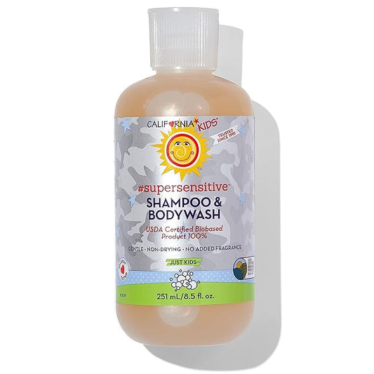 California Kids Super Sensitive Unscented Shampoo and Bodywash | 100% Plant-Based 251 mL 8.5 fl.