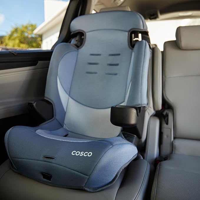 Cosco Kids Finale DX 2-in-1 Booster Car Seat, Forward Facing Toddler Car Seat (30-65 lbs) and Belt Positioning High Back Booster Seat (40-100 lbs), Organic Waves