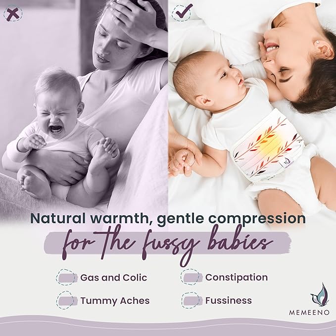 Baby Belly Band for Gas & Colic Baby Relief - Self Heating Belly Band Baby Belly Button Band Colic Band Tummy Wrap for Babies Colic Belt Baby Gas Wrap Colic Baby Relief Newborn