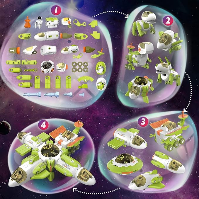 5-in-1 Space Toys & Dinosaur Toys Transforming Toys Set Gift 5+ Boys 11 Shapes