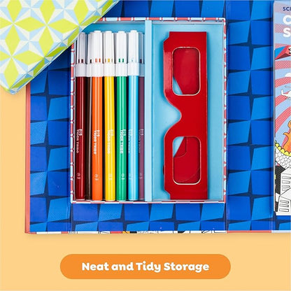 Tiger Tribe: 3D Coloring Set - Sci Fi Fun - Activity Set, Color Drawings That Leap Off The Page, 3D Glasses, Markers, Kids Ages 8+