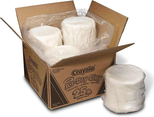 Crayola Air Dry Clay for Kids - White, Modeling Clay for Kids, Arts & Crafts, School Supplies, Teacher Classroom Must Have, 25lb