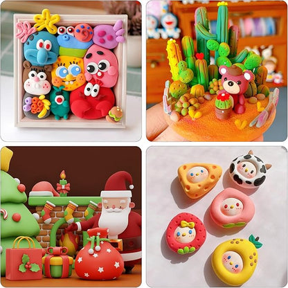Tomorotec 32-Color Soft Polymer Clay Set Easy Instructions - Non-Sticky, Non-Fading DIY Craft Kit for Kids & Artists - Non-Toxic, Environmentally Friendly Materials (32 Colors, 22.4 oz)