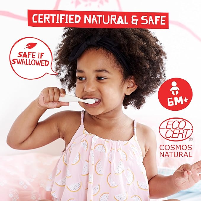 Jack N' Jill Natural Toddler Toothpaste for Baby, Kids and Infants 6 Months & Up, Fluoride Free Training Toothpaste for Toddlers 1-3 (1.76 Fl Oz (Pack of 2), Blackcurrant)