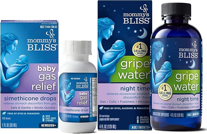 Mommy's Bliss Fast-Acting Baby Gas Relief Drops 100 Servings (Pack 1) with 24 Servings 1) for