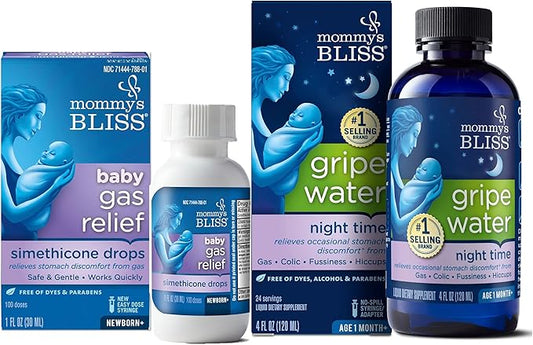 Mommy's Bliss Fast-Acting Baby Gas Relief Drops 100 Servings (Pack 1) with 24 Servings 1) for