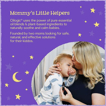 Oilogic Slumber & Sleep Baby Bath Essentials Gift Set, 5-Pack - Essential Oil Care includes Roll-On