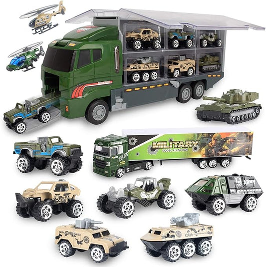 Jenilily Army Toys Cars for Boys Tank Military Truck Vehicle 3 4 5 6
