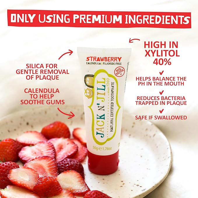 Jack N' Jill Natural Toddler Toothpaste for Baby, Kids and Infants 6 Months & Up, Fluoride Free Training Toothpaste for Toddlers 1-3 (1.76 Fl Oz (Pack of 2), Banana)
