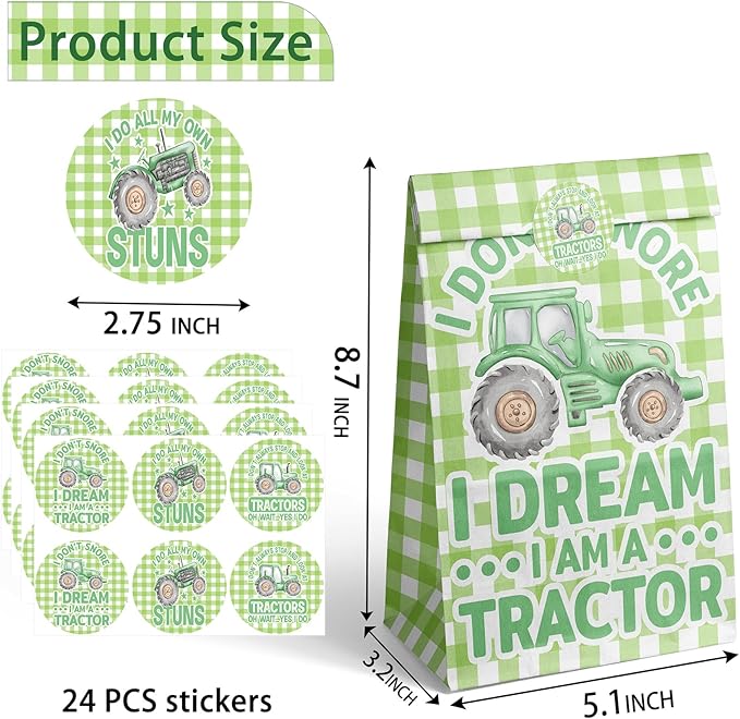 Tractor Party Favor Bags Tractor Goodie Bags Tractor Party Favors for Kids Tractor Birthday Party Supplies