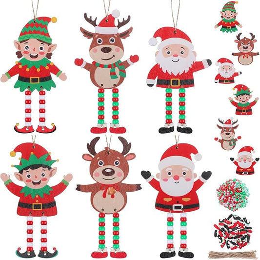 Valentine's Day Sign Craft Kits Kids Beads DIY Wood Ornament Holiday Party Favors Art Activities Decoration Making Red Green Beaded Supply Gifts Projects Assembly Game Themed Boys Girls
