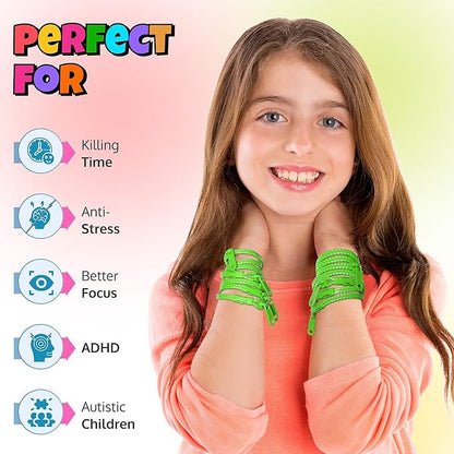 UpBrands 12-Pack Green 7-Inch Zipper Bracelets – Themed Fidget Party Favors for Earth Day, Bulk Sensory Toys for Kids, and Lucky Accessories for St. Patrick’s Day