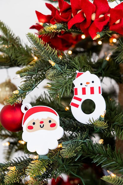 Pearhead Christmas Santa Silicone Baby Teether, Holiday Stocking Stuffers for Newborns