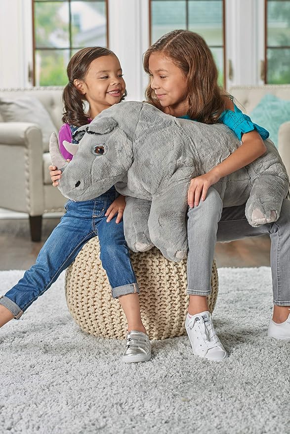 Wild Republic Jumbo Rhino Plush, Giant Stuffed Animal, Plush Toy, Gifts for Kids, 30", Model:19330