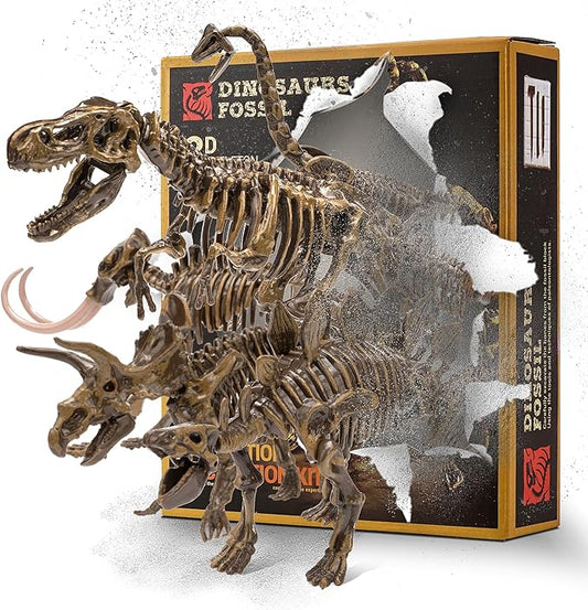 VIBIRIT Dig Up Dinosaurs Skeleton Set,Dinosaur Digging Fossil Kit Model Toys Educational Realistic Toys for Kids,Boys,Girls