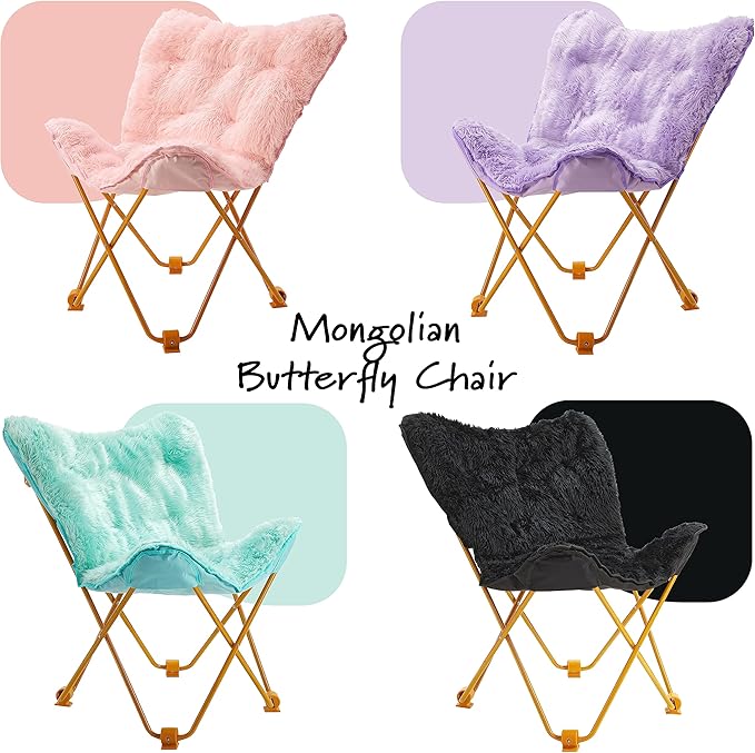 Urban Lifestyle Mongolian Butterfly Chair, Black