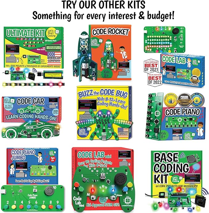 Code Car Kids Coding Toy for Kids 8-12+ and Teens. Learn Block & Typed C++ Coding with Hands-On Electronics & 40+ Projects Including Custom Siren, Honk The Horn, and Reverse Alarm.