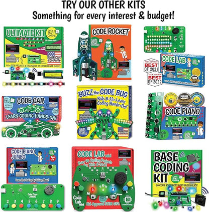 Code Car Kids Coding Toy for Kids 8-12+ and Teens. Learn Block & Typed C++ Coding with Hands-On Electronics & 40+ Projects Including Custom Siren, Honk The Horn, and Reverse Alarm.
