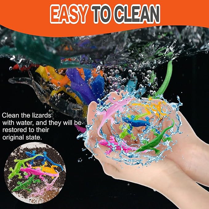 UpBrands Rubber Lizards Toys Bulk Set, Kit for Birthday Party Favors for Kids, Goodie Bags, Easter Egg Basket Stuffers, Pinata Filler, Students Classroom Prizes (24 Pack)