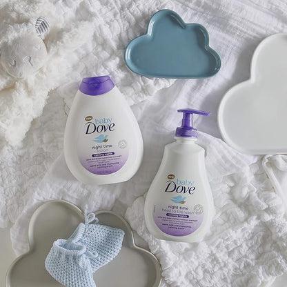 Baby Dove Calming Moisture Sensitive Skin Night Time Wash, 3 Pack Hypoallergenic and Tear-Free Bath Wash 400 ml (3x 13.52
