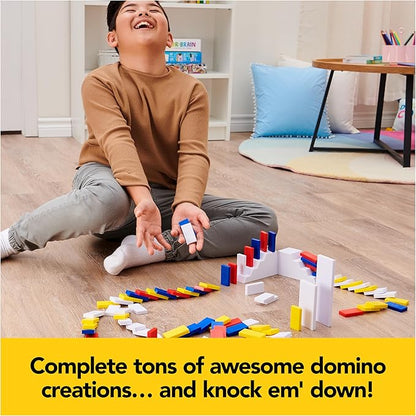 Spin Master Games, Lily Hevesh H5 Domino Creations 100-Piece Neon Dominoes Set, Building Toys for Kids & Family, Classic Activity Game, 1 & Up Players, for Ages 5 & Up
