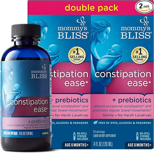 Mommy's Bliss Constipation Ease with Prebiotics, Promotes Bowel Movements 6 Months+, 4 Fl 2)