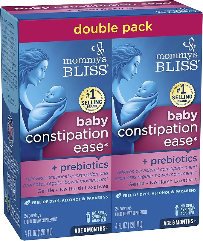 Mommy's Bliss Constipation Ease with Prebiotics, Promotes Bowel Movements 6 Months+, 4 Fl 2)