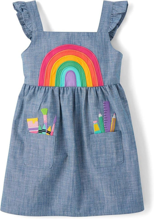 Gymboree,and Toddler Embroidered Sleeveless Skirtall Jumpers Rainbow,2T