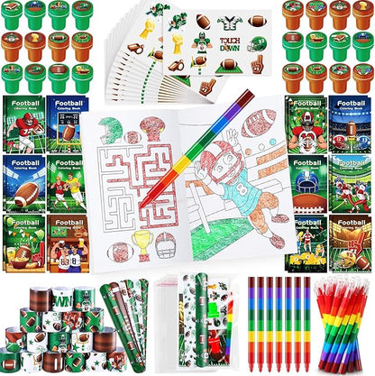 BenLouis 84Pcs Football Party Favors Sports Football Theme Birthday Party Favors Coloring Books Bulk for Kids Super Football Bowl Party Team Gift Goodie Bag Fillers Classroom games Rewards Supplies