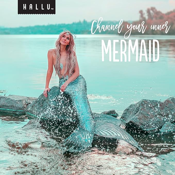 Hallu Mermaid Large Bath Bomb, Citrus Peony and Amber Scent 140 g, 8