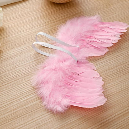 Holibeat 2PCS 0-6M Baby Angel Feather Wings Newborn Photo Props