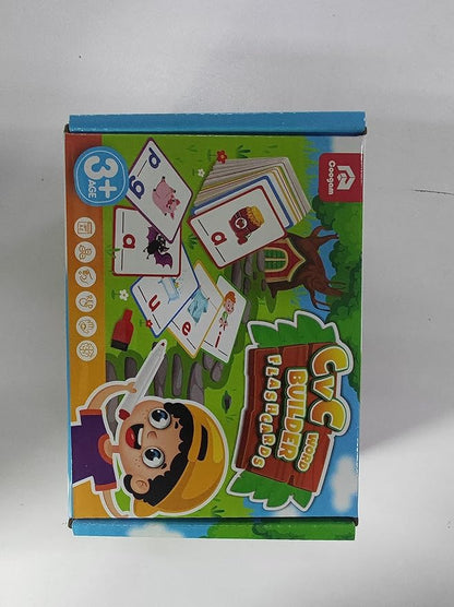 Coogam CVC Sight Words Flashcards, Short Vowel Spelling Game, Preschool Kids Learning Sight Words Supplies, Montessori Educational Writing Reading Toy Gift for 3 4 5 Years Old