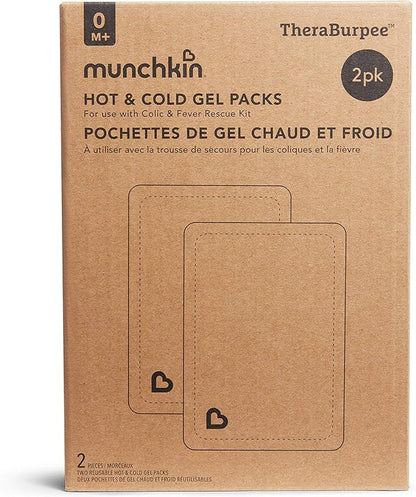 MunchkinÂŽ TheraBurpee 2 Pack Premium Hot & Cold Gel Pack for use with Colic & Fever Rescue Kit, Fabric-Covered