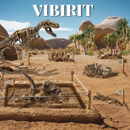 VIBIRIT Dig Up Dinosaurs Skeleton Set,Dinosaur Digging Fossil Kit Model Toys Educational Realistic Toys for Kids,Boys,Girls