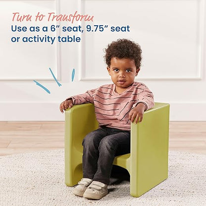 ECR4Kids Tri-Me 3-In-1 Cube Chair, Kids Furniture, Fern Green