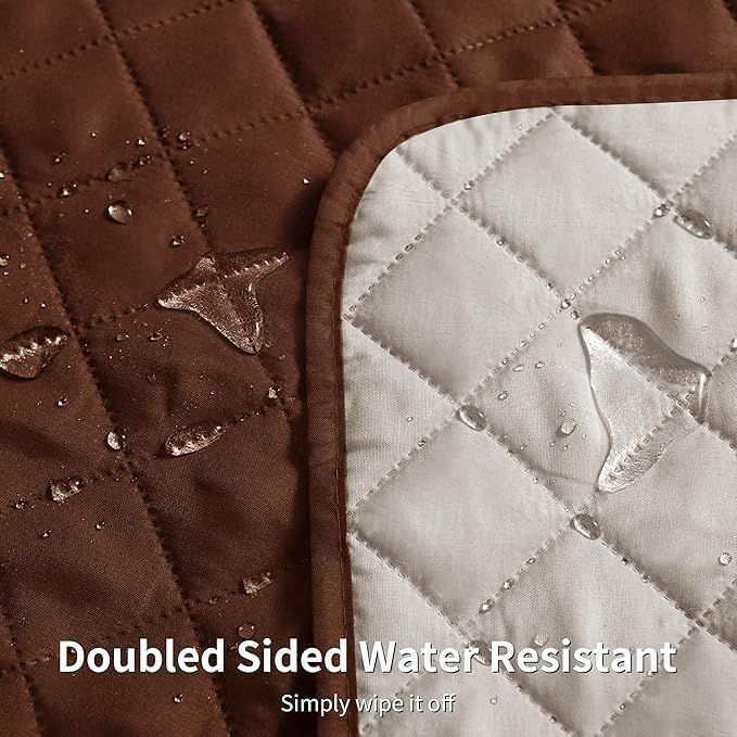 CHUN YI Recliner Chair Cover, Non-Slip Recliner Covers That Stay in Place, Washable Lazy Boy Recliner Covers with Pockets, Water Resistant Recliner Slipcover for Pets (Chocolate, Large Recliner)