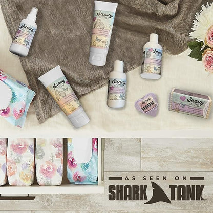 Saavy Naturals Baby Shower Gifts | Bath Set for Babies Includes 2 Soap Bars, 1 Infant Lotion 1 Shampoo 1 Baby 1 Calming 1 Unscented